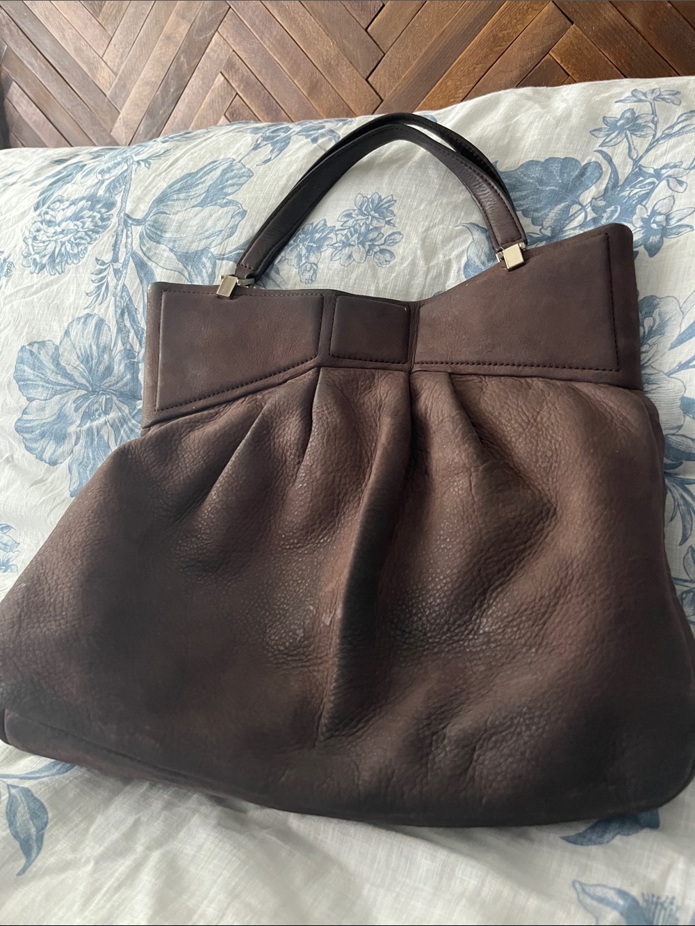 Classic Dark Brown Leather Tote Bag